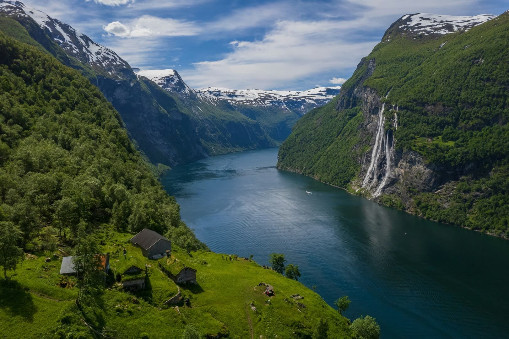 Cruise ship in Geiranger fjord, Norway